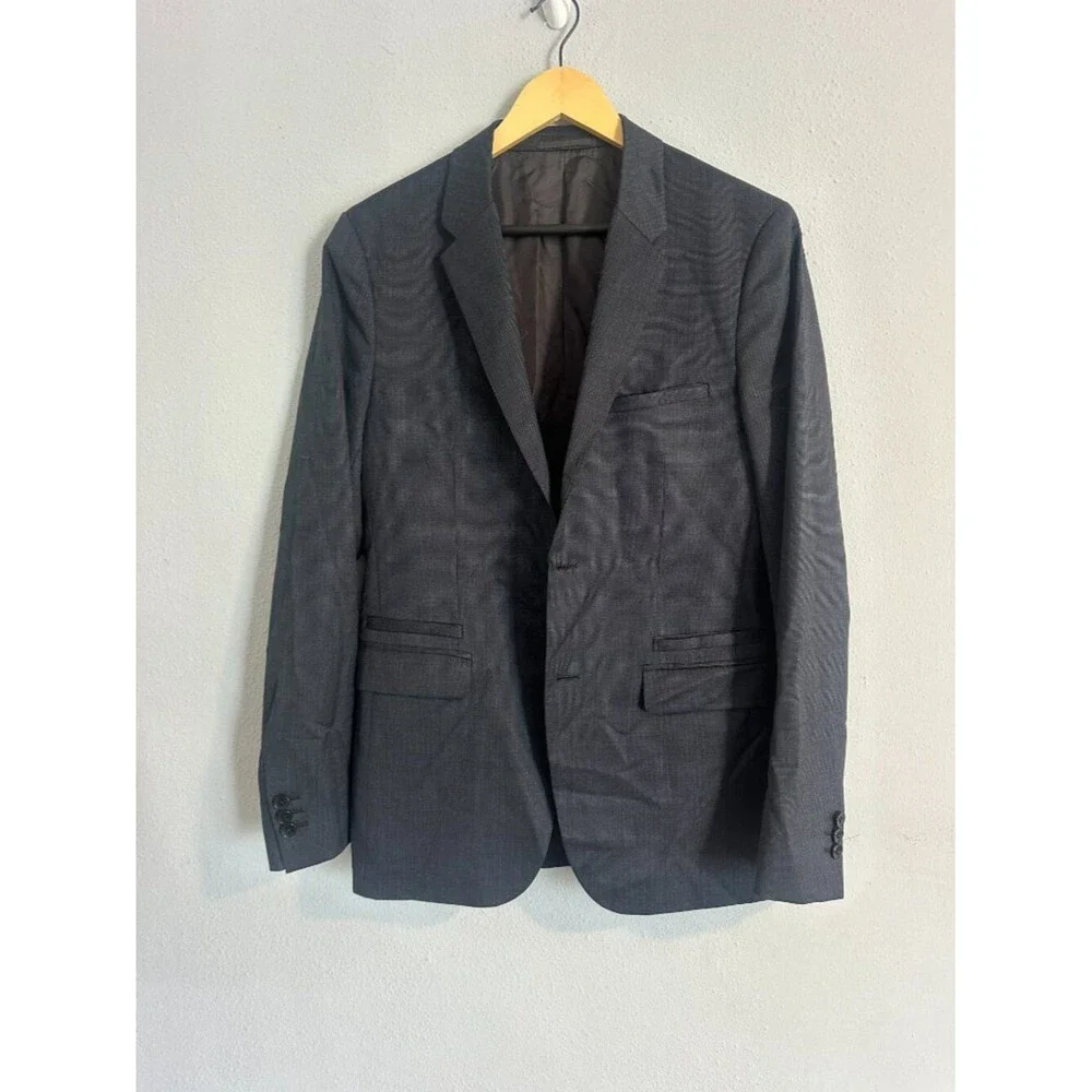 Theory Men's Navy Blue Blazer Jacket Wool Tailored Minimalist Classic Size 38/S - Picture 3 of 10